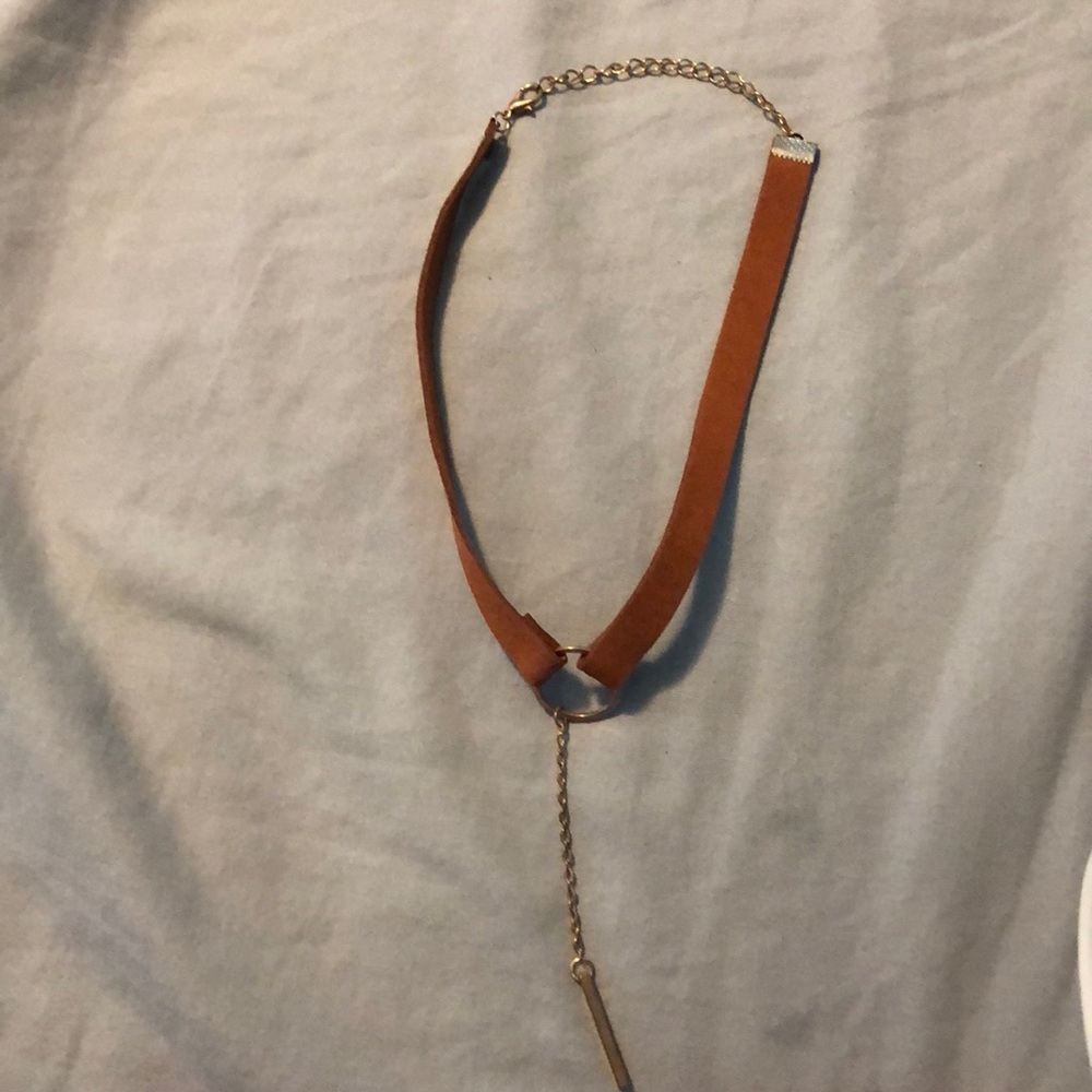 Brown faux leather chocked NWOT